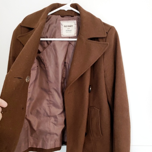 Chocolate Brown Pea Coat - Picture 4 of 7